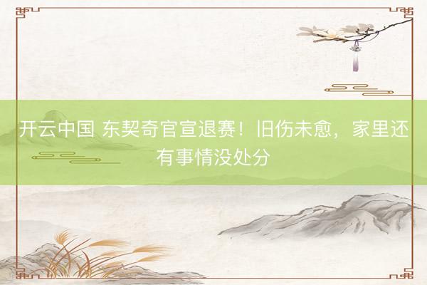 开云中国 东契奇官宣退赛！旧伤未愈，家里还有事情没处分