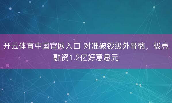 开云体育中国官网入口 对准破钞级外骨骼，极壳融资1.2亿好意思元