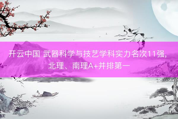 开云中国 武器科学与技艺学科实力名次11强, 北理、南理A+并排